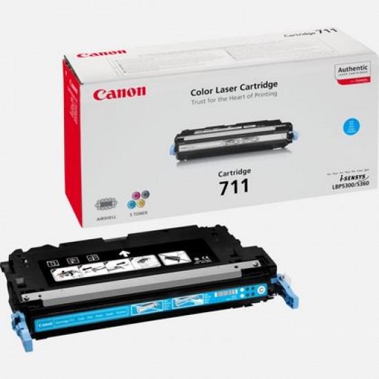 Canon Color Toner Cartridge CRG 711C (1659B002A) Cyan Canon Color Toner Cartridge CRG 711C (1659B002A) Cyan