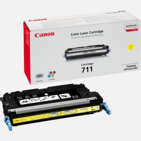 Canon Color Toner Cartridge CRG 711Y (1657B002A) Yellow Canon Color Toner Cartridge CRG 711Y (1657B002A) Yellow